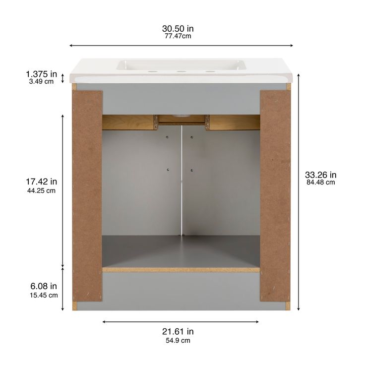 Style Selections Potter 30-in Gray Single Sink Bathroom Vanity with White Cultured Marble Top
