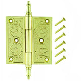 3-1/2 in. Square Corner Satin Brass Door Hinge Value Pack (24-Pack)