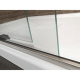 Levity 59 in. x 62 in. Semi-Frameless Sliding Tub Door in Matte Nickel with Handle - Super Arbor
