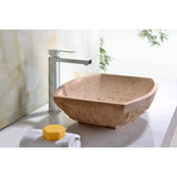 ANZZI Moon Vessel Sink in Classic Cream Marble, 19.6 x 15.8 x 5.5 in