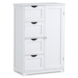 Decora Ready to Assemble 12 in. x 32 in. x 22 in. Wooden 4-Drawer Bath Cabinet Storage Cupboard with 2-Shelves in White - Super Arbor