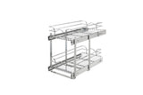 Rev-A-Shelf 5WB2 Series 17.75-in W x 19-in H 2-Tier Pull-Out Chrome Wire Basket Organizer, Soft-Close