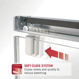 Lyndall 60 x 59-1/4 in. Frameless Mod Soft-Close Sliding Bathtub Door in Nickel with 1/4 in. (6mm) Tranquility Glass - Super Arbor
