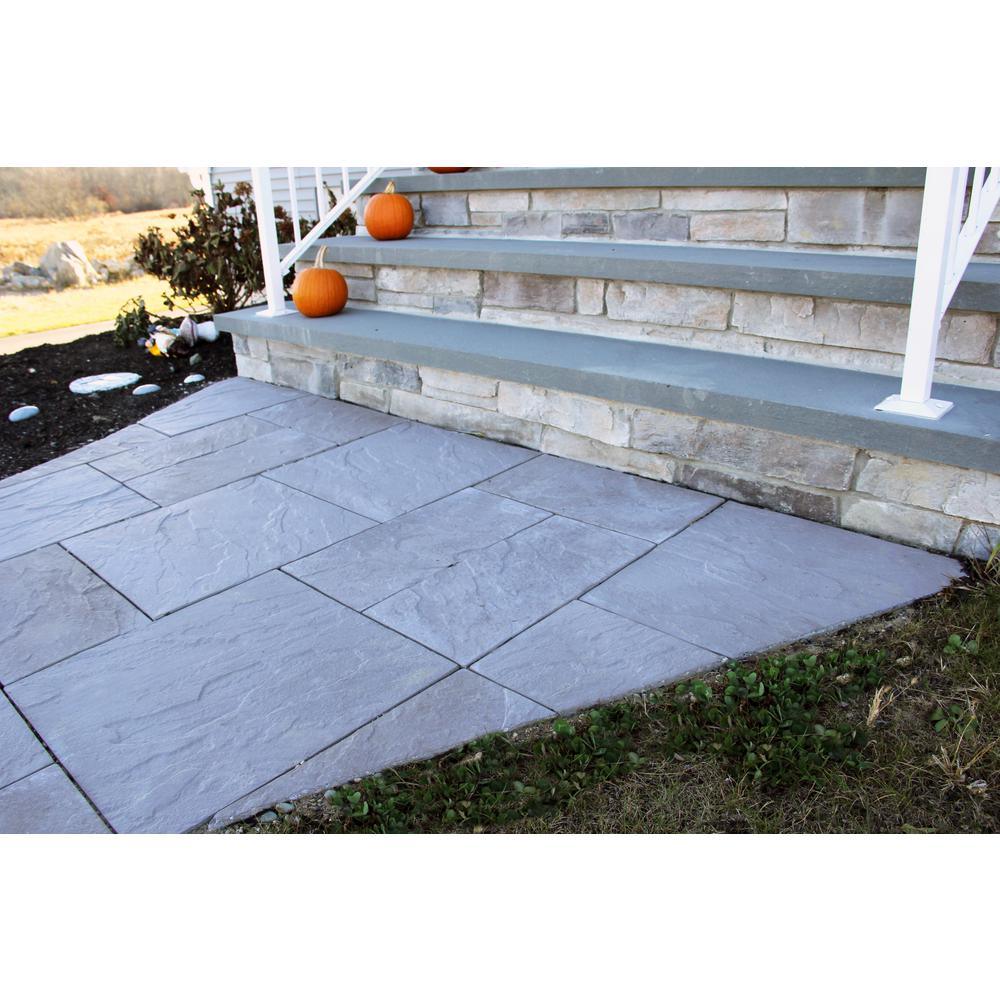 Patio-on-a-Pallet 10 ft. x 10 ft. Concrete Gray Basket weave Yorkstone Paver (37 Pieces/100 Sq. Ft) - Super Arbor
