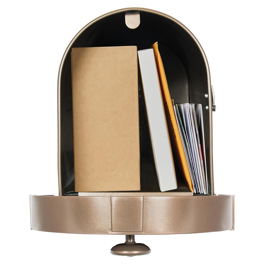 Garrison Large, Steel, Post Mount Mailbox, Venetian Bronze - Super Arbor