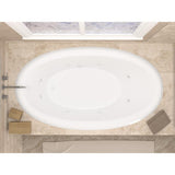Topaz 60 in. Oval Drop-in Whirlpool Bath Tub in White - Super Arbor