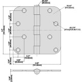 4 in. Satin Nickel 5/8 in. Radius Door Hinge