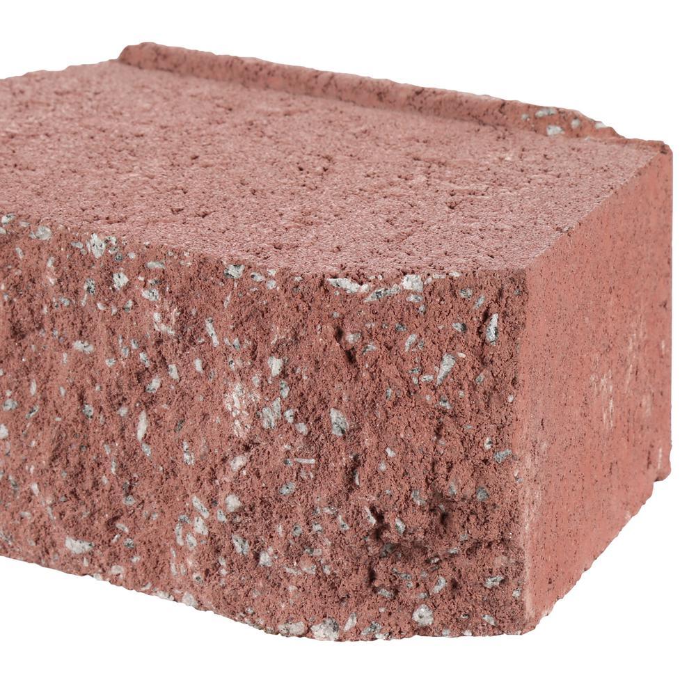 4 in. x 11.75 in. x 6.75 in. River Red Concrete Retaining Wall Block - Super Arbor