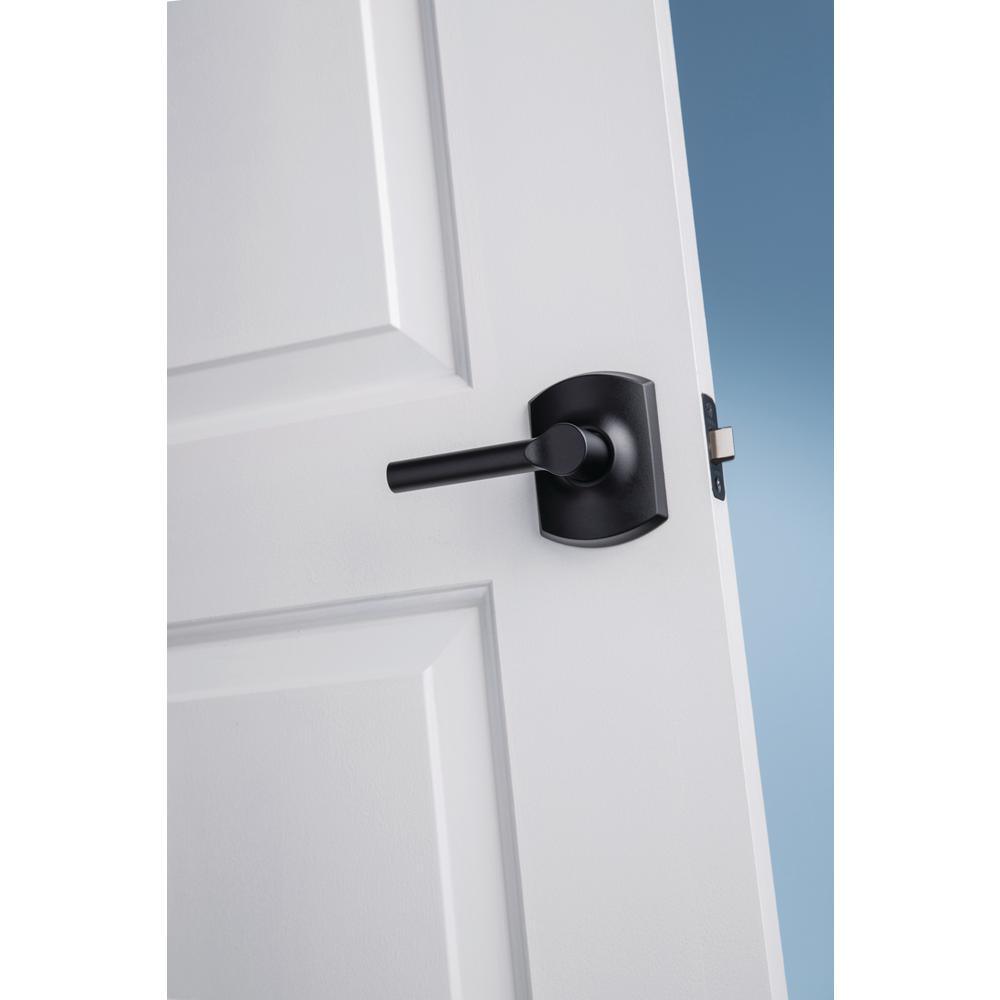 Broadway Matte Black Passage Hall/Closet Door Lever with Greenwich Trim - Super Arbor