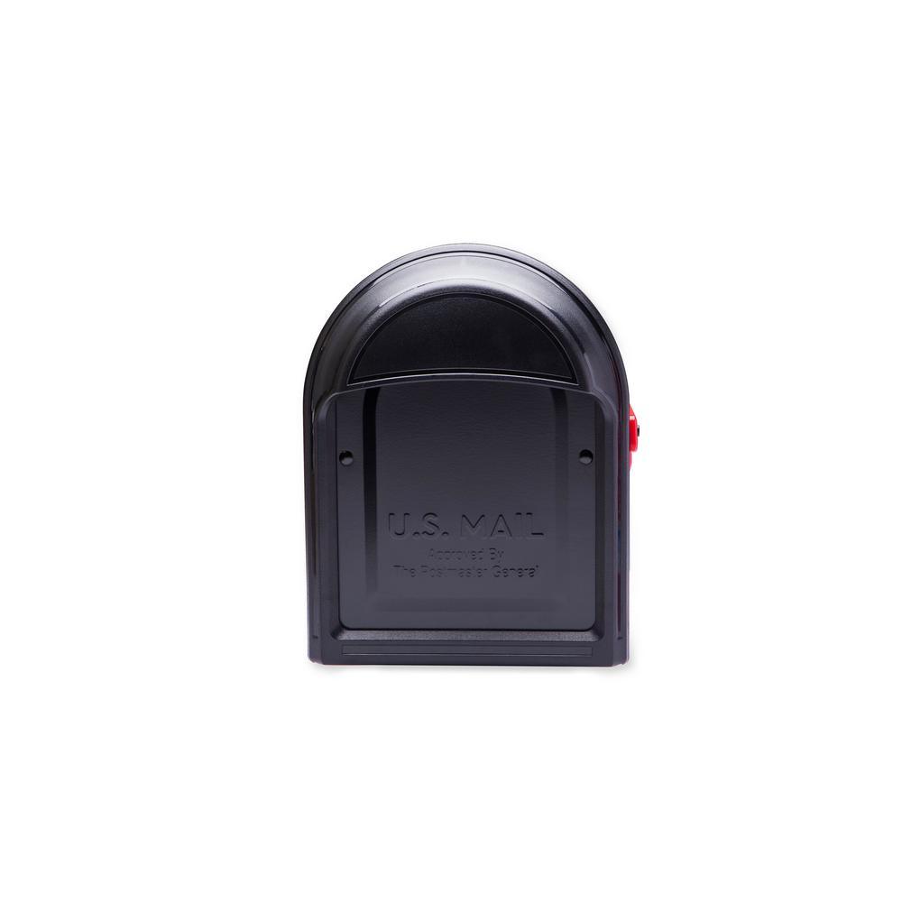 Barrington Post Mount Mailbox Black with Red Flag - Super Arbor
