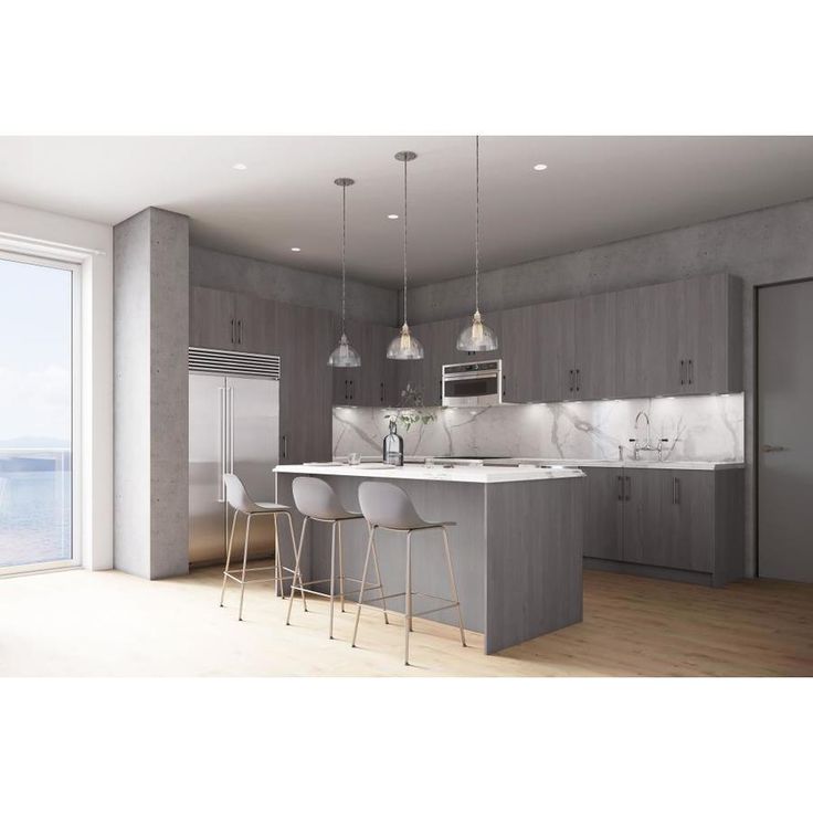Cambridge 15-in W x 36-in H x 12-in D Grey Nordic Wood Engineered Wood Door Wall Stock Cabinet