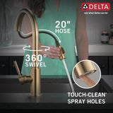 Delta Trask Champagne Bronze 1-Handle Deck-Mount Pull-Down Handle Kitchen Faucet (Deck Plate Included)