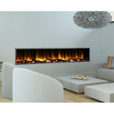 80 in. Harmony Built-in LED Electric Fireplace in Black Trim - Super Arbor