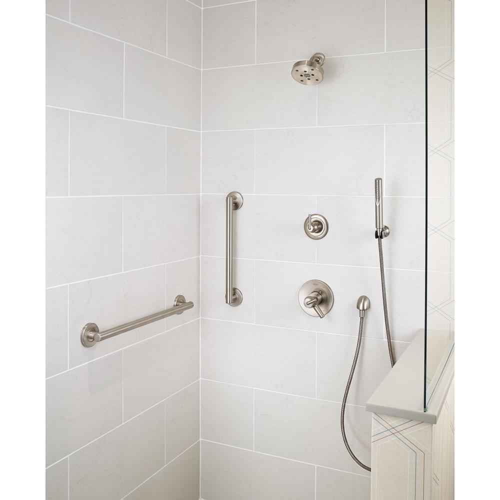 Trinsic 1-Spray 1 in. Single Wall Mount Handheld Shower Head in Stainless - Super Arbor