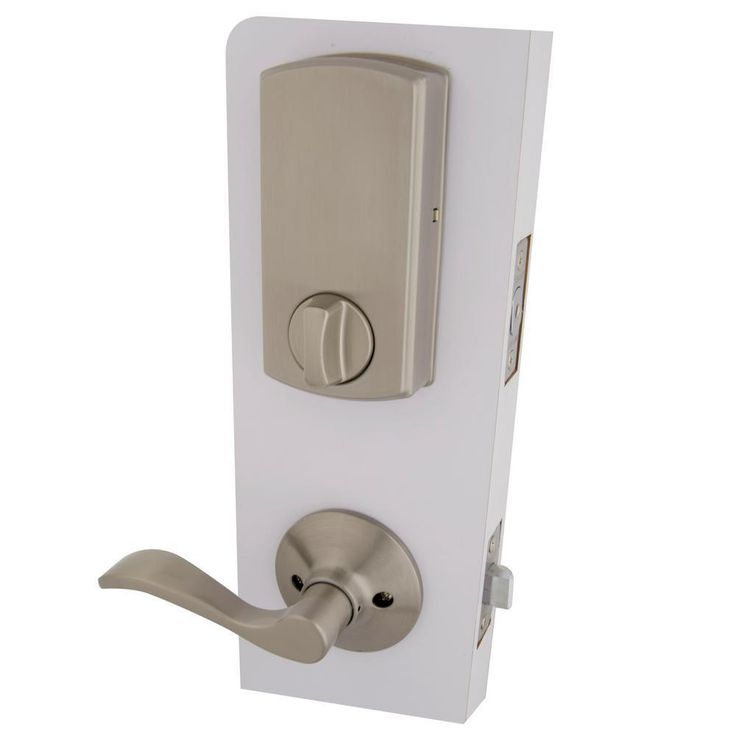 Castle Satin Nickel Electronic Single Cylinder Deadbolt with Naples Passage Lever Combo Pack