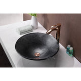 ANZZI Jonas Round Glass Vessel Sink, Arctic Sheer, 17.7 x 17.7 x 5.7 in, LS-AZ8215