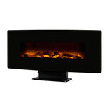 42 in. Curved Front Wall-Mount Electric Fireplace in Black - Super Arbor