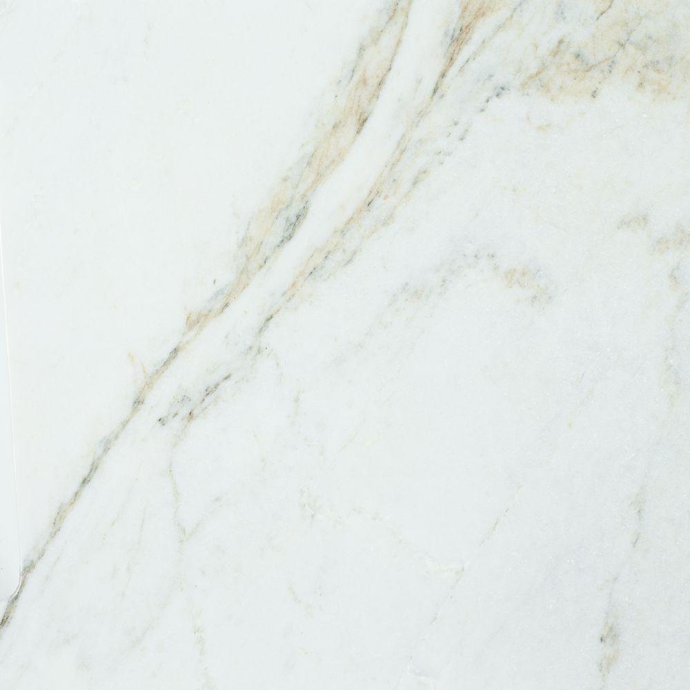 25 in. W Marble Single Sink Vanity Top in Arabescato Venato with White Sink - Super Arbor