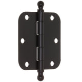 3-1/2 in. Oil-Rubbed Bronze 5/8 in. Radius Door Hinge with Finial - Super Arbor