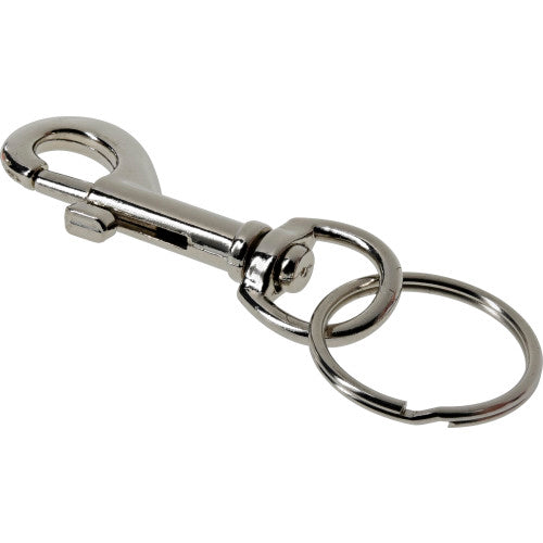 Hillman Metal Snap Hook with Key Ring, Silver Finish