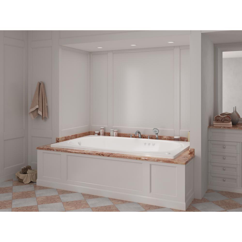 Peridot 6 ft. Acrylic Rectangular Drop-in Whirlpool Air Bathtub in White - Super Arbor