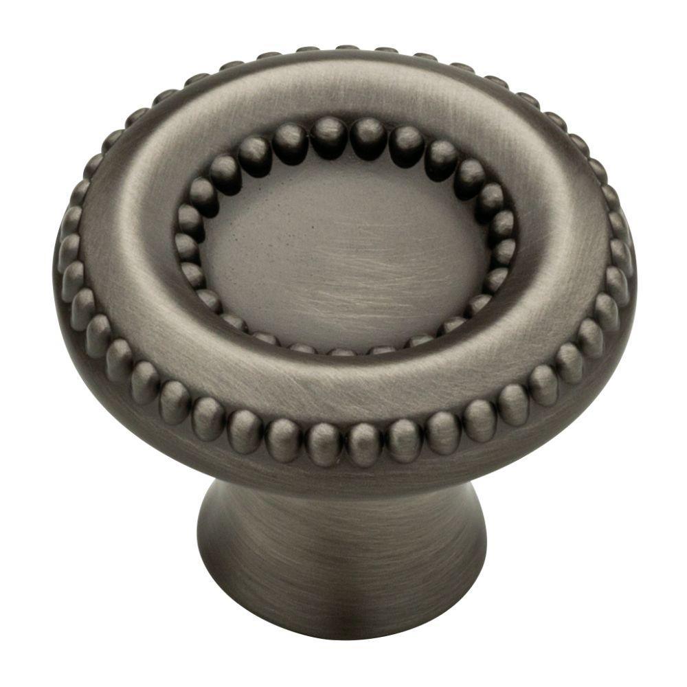 Taryn 1-3/8 in. (35 mm) Satin Nickel Round Cabinet Knob - Super Arbor