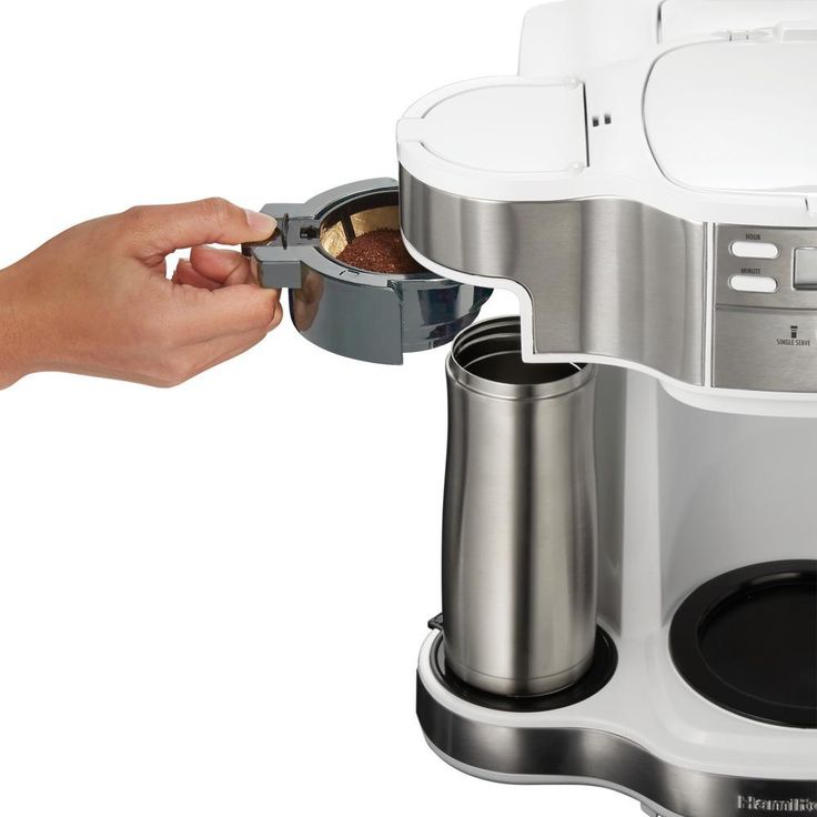 2-Way 12-Cup White Programmable Drip Coffeemaker with Single Serve