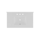 61 in. W x 22 in. D Quartz Double Basin Vanity Top in Snow White with White Basins - Super Arbor