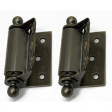 1-1/2 in. x 2-3/4 in. Solid Brass Adjustable Half Surface Screen Door Hinge with Ball Finials in Matte Black(1-Pair) - Super Arbor