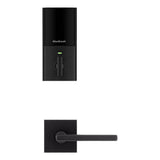 Halo Touch Matte Black Contemporary Fingerprint WiFi Elec Smart Lock Deadbolt Feat SmartKey Security and Halifax lever - Super Arbor