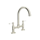 Rohl Country Kitchen Polished Nickel 2-Handle Deck-Mount Bridge Handle Kitchen Faucet