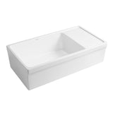Quatro Alcove Reversible Series Farmhaus Farmhouse Apron Front Fireclay 36 in. Single Bowl Kitchen Sink in White