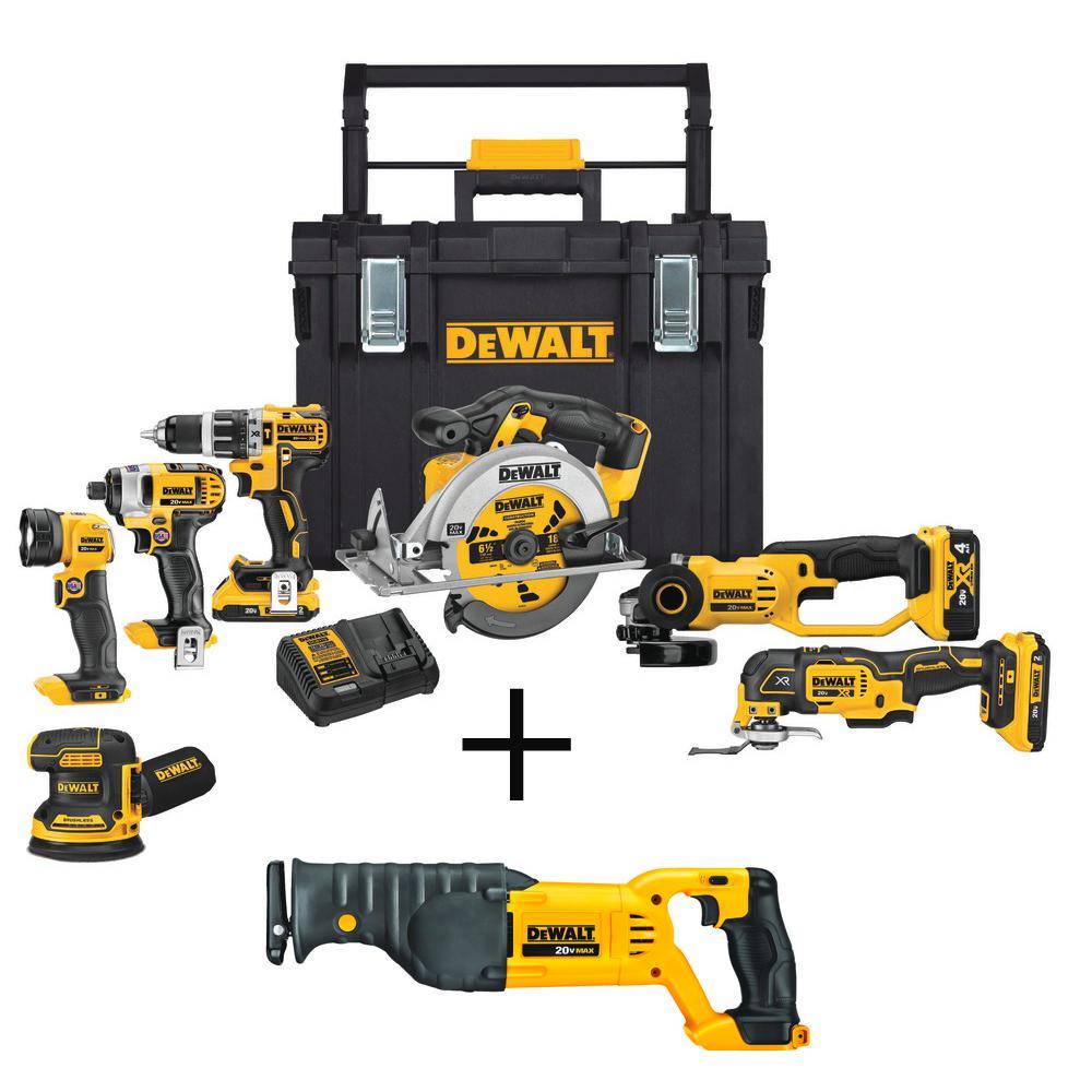 20-Volt Max Lithium-Ion Cordless Combo Kit (10-Tool) w/ (2) Batteries 2.0Ah, Charger & Tool Bag - Super Arbor