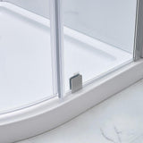 Glamour 38 in. x 77 in. Corner Drain Corner Shower Kit in White and Satin Nickel Hardware - Super Arbor