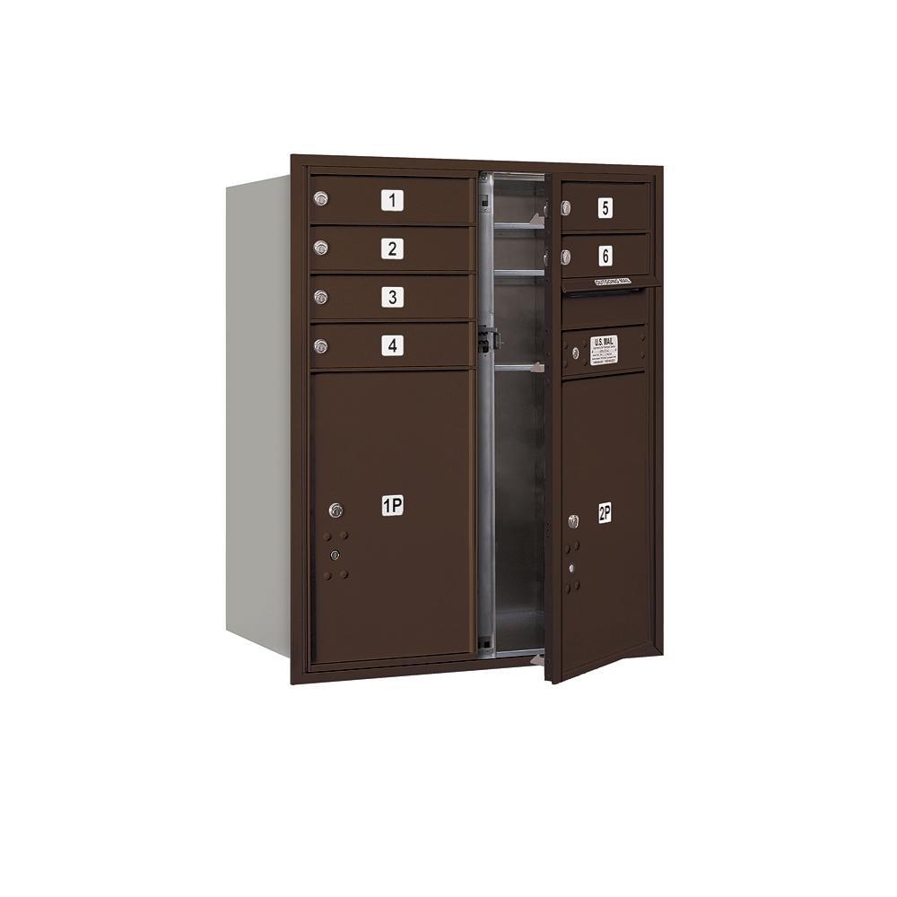 3700 Horizontal Series 6-Compartment with 2-Parcel Locker Recessed Mount Mailbox - Super Arbor
