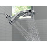 HydroRain Two-in-One 5-Spray 7.9 in. Double Wall Mount Fixed Shower Head in Chrome - Super Arbor
