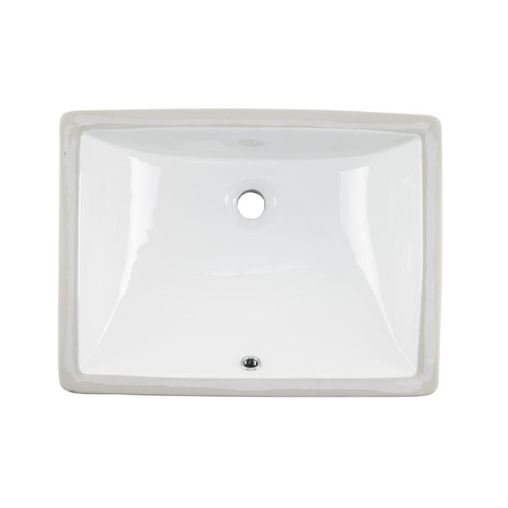 IPT Sink Company Rectangular Glazed Ceramic Undermount Bathroom Vanity Sink in White