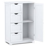 Decora Ready to Assemble 12 in. x 32 in. x 22 in. Wooden 4-Drawer Bath Cabinet Storage Cupboard with 2-Shelves in White - Super Arbor