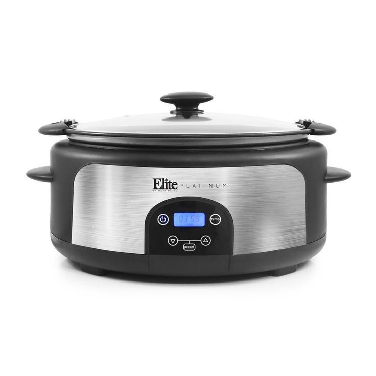 Platinum 6 Qt. Black Programmable Slow Cooker with Locking Lid