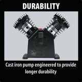 10 Gal. 5.5 HP Portable Gas-Powered Twin Stack Air Compressor - Super Arbor