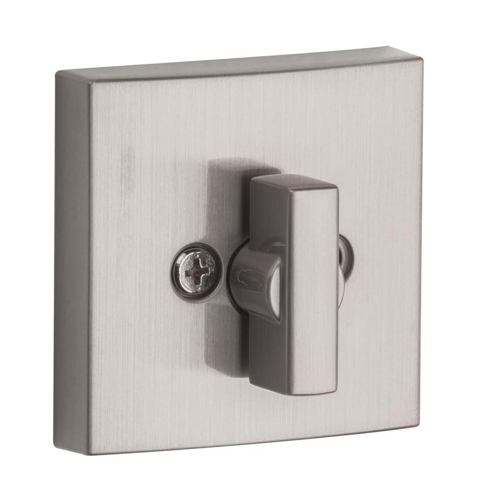 Prestige Spyglass Satin Nickel Square Single Cylinder Deadbolt Featuring SmartKey Security - Super Arbor