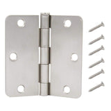 3-1/2 in. x 1/4 in. Radius Satin Nickel Door Hinge Value Pack (12-Pack)