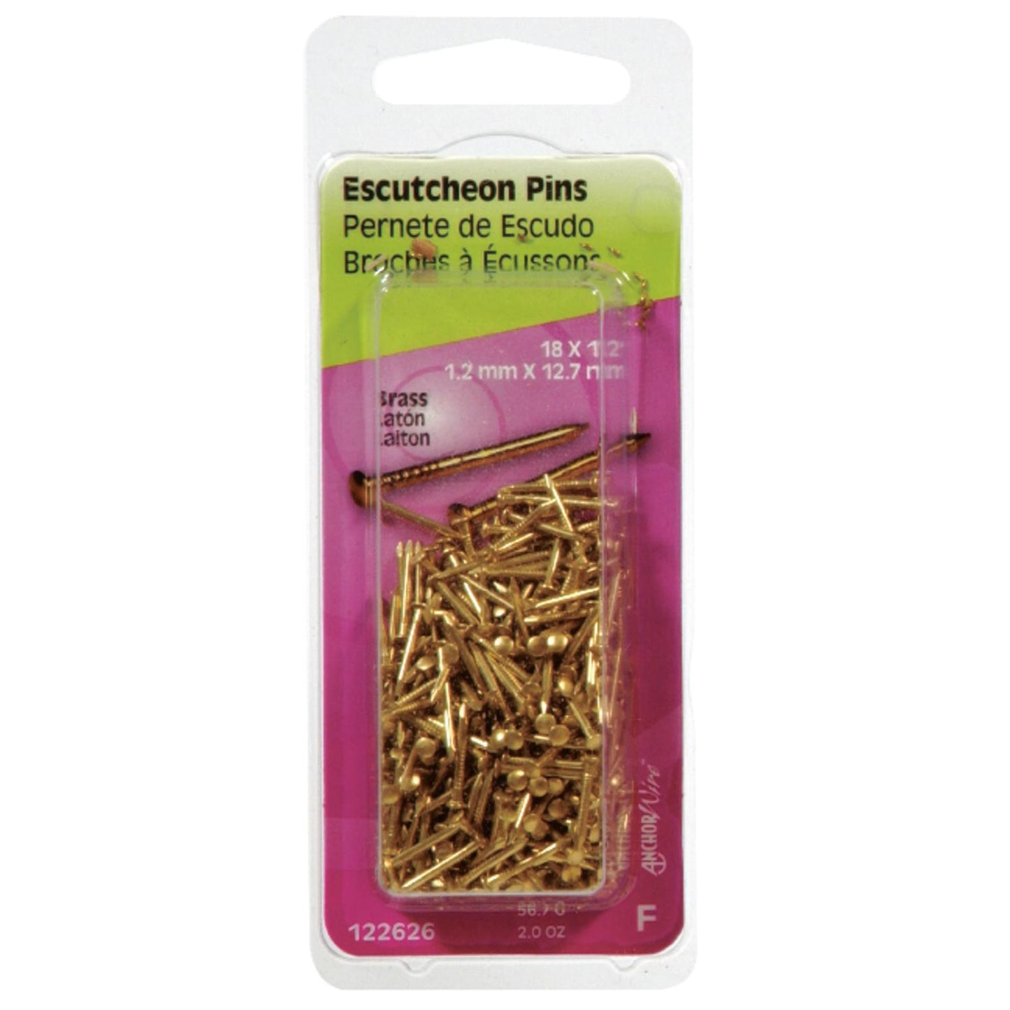 Hillman 16 Ga x 3/4 in Brass Escutcheon Pins, 1-Pack, 2 oz