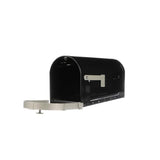 Brunswick Large, Steel, Post-Mount Mailbox, Black w/Brushed Nickel - Super Arbor