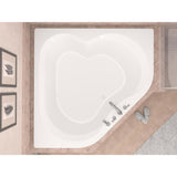 Beryl 5 ft. Acrylic Center Drain Corner Drop-in Non-Whirlpool Bathtub in White - Super Arbor