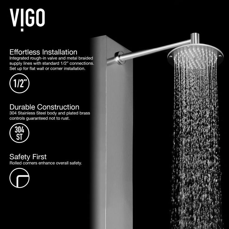 Dilana 66.875 in. 6-Jet High Pressure Shower Panel System with Adjustable Handheld Dual Shower in Stainless Steel