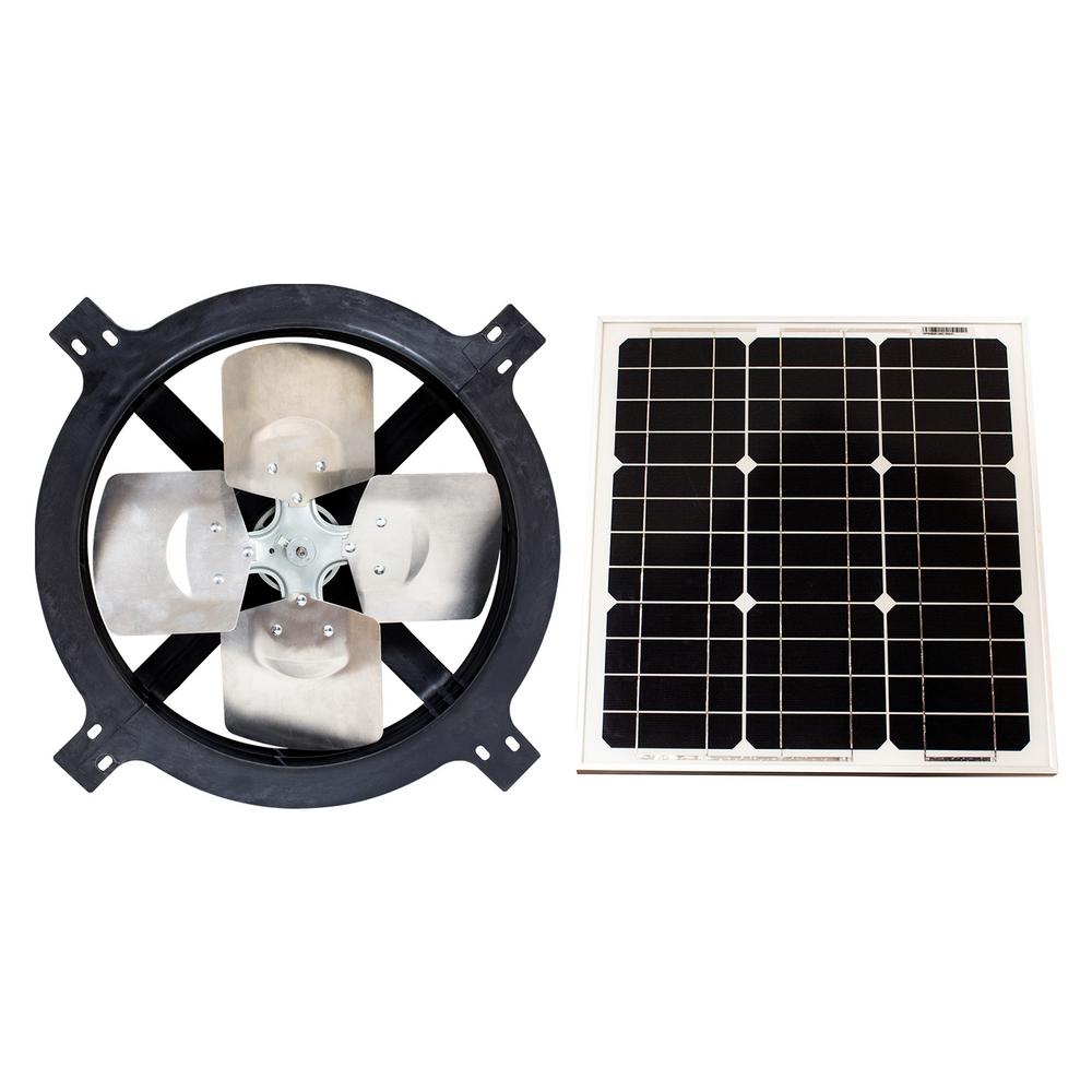 1820 CFM Black Solar Powered Gable Mount Solar Attic Fan - Super Arbor