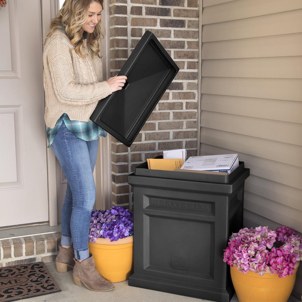 Express Black Plastic Parcel Delivery Box - Super Arbor