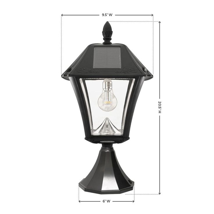 Baytown II Bulb 1-Light Black LED Outdoor Solar Post/Wall Light with GS Light Bulb Warm-White