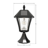 Baytown II Bulb 1-Light Black LED Outdoor Solar Post/Wall Light with GS Light Bulb Warm-White